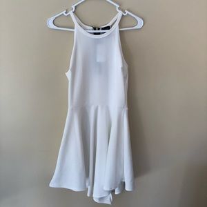 White halter skater dress